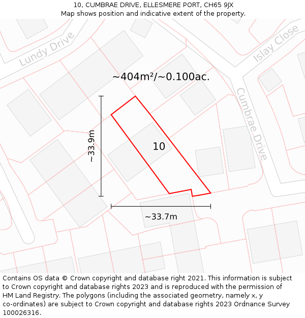 10, CUMBRAE DRIVE, ELLESMERE PORT, CH65 9JX: Plot and title map