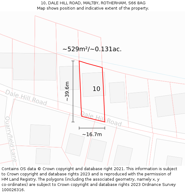 10, DALE HILL ROAD, MALTBY, ROTHERHAM, S66 8AG: Plot and title map