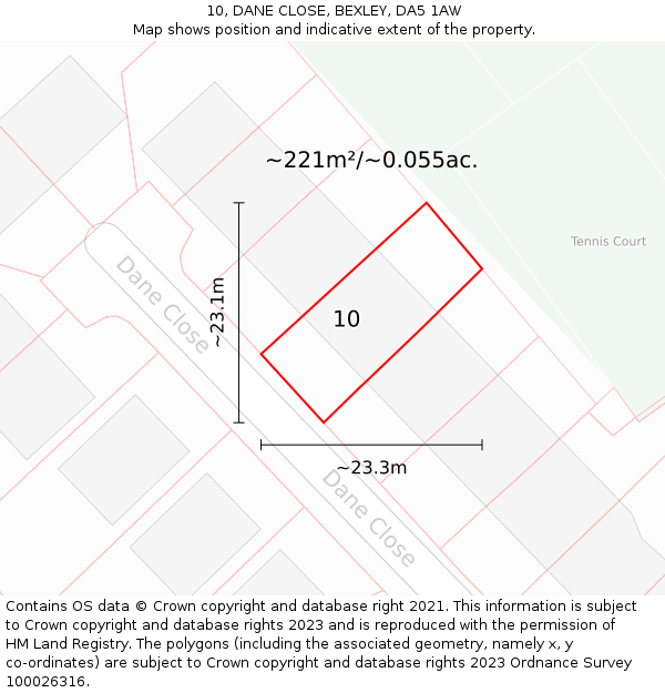10, DANE CLOSE, BEXLEY, DA5 1AW: Plot and title map