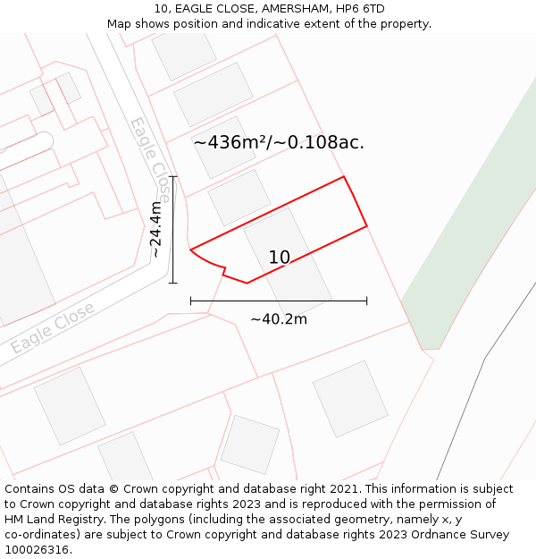 10, EAGLE CLOSE, AMERSHAM, HP6 6TD: Plot and title map