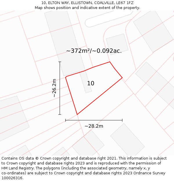 10, ELTON WAY, ELLISTOWN, COALVILLE, LE67 1FZ: Plot and title map