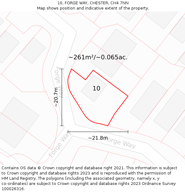 10, FORGE WAY, CHESTER, CH4 7NN: Plot and title map