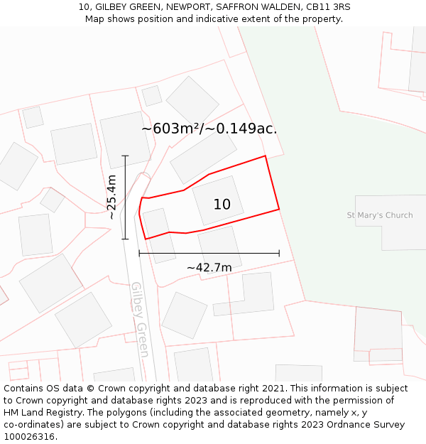 10, GILBEY GREEN, NEWPORT, SAFFRON WALDEN, CB11 3RS: Plot and title map
