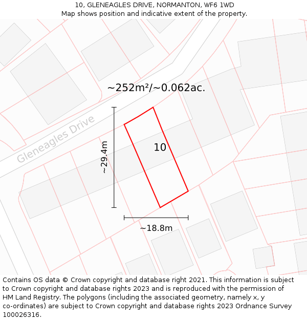10, GLENEAGLES DRIVE, NORMANTON, WF6 1WD: Plot and title map
