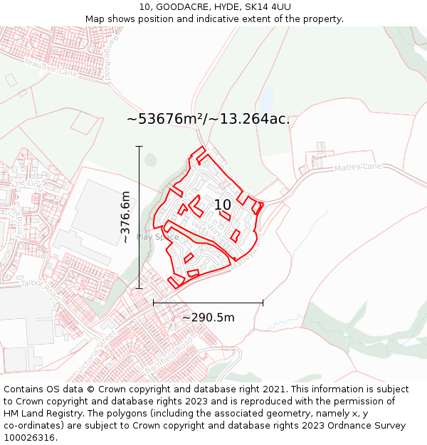 10, GOODACRE, HYDE, SK14 4UU: Plot and title map