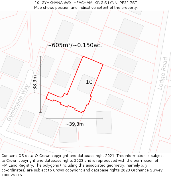 10, GYMKHANA WAY, HEACHAM, KING'S LYNN, PE31 7ST: Plot and title map