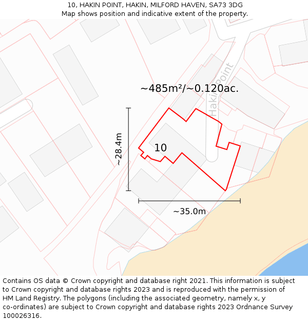10, HAKIN POINT, HAKIN, MILFORD HAVEN, SA73 3DG: Plot and title map