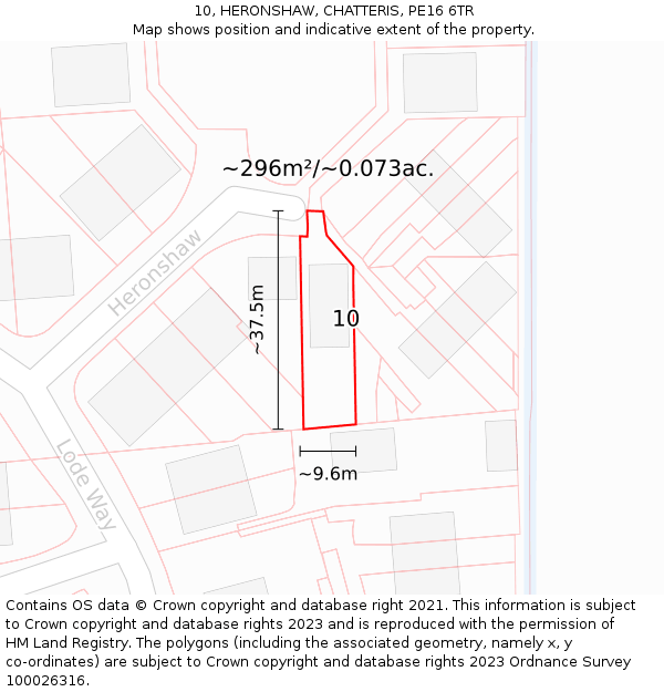 10, HERONSHAW, CHATTERIS, PE16 6TR: Plot and title map