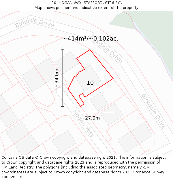 10, HOGAN WAY, STAFFORD, ST16 3YN: Plot and title map