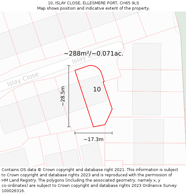 10, ISLAY CLOSE, ELLESMERE PORT, CH65 9LS: Plot and title map
