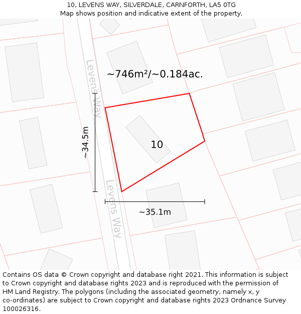 10, LEVENS WAY, SILVERDALE, CARNFORTH, LA5 0TG: Plot and title map