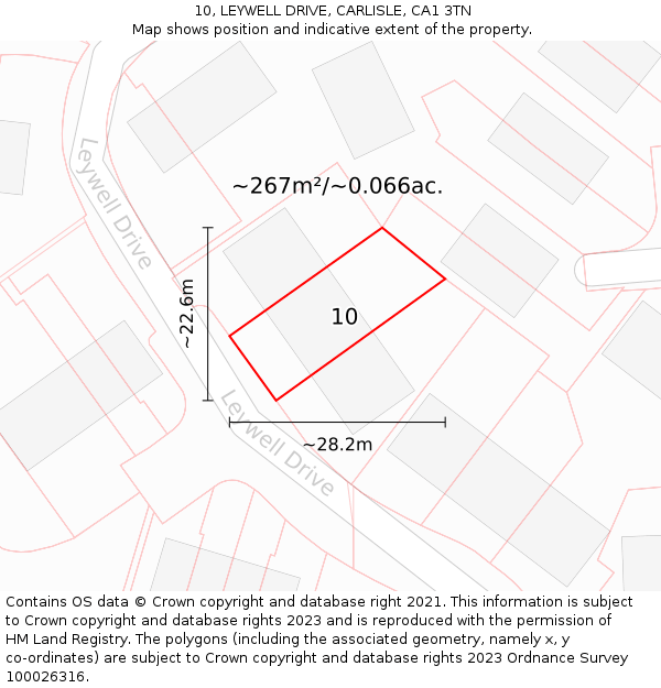 10, LEYWELL DRIVE, CARLISLE, CA1 3TN: Plot and title map