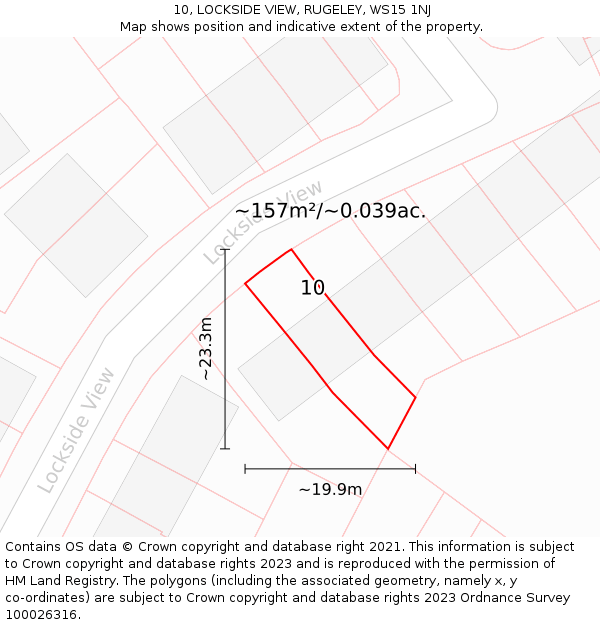 10, LOCKSIDE VIEW, RUGELEY, WS15 1NJ: Plot and title map