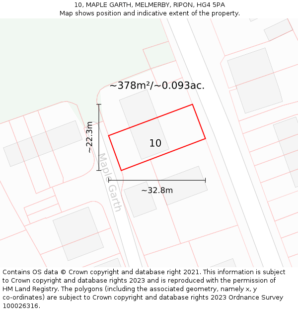 10, MAPLE GARTH, MELMERBY, RIPON, HG4 5PA: Plot and title map