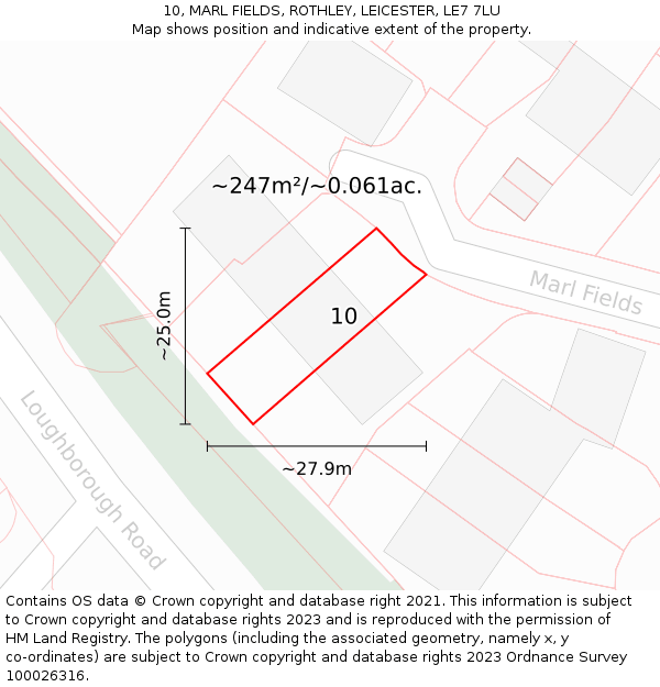 10, MARL FIELDS, ROTHLEY, LEICESTER, LE7 7LU: Plot and title map