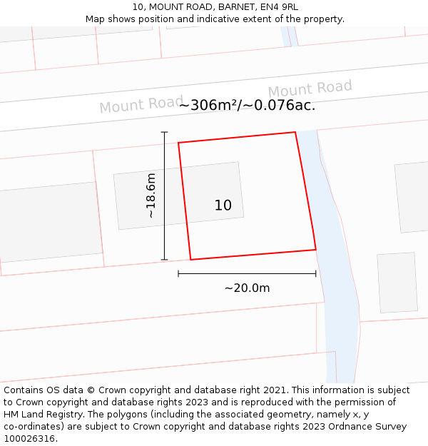 10, MOUNT ROAD, BARNET, EN4 9RL: Plot and title map