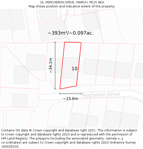 10, PERCHERON DRIVE, MARCH, PE15 9EH: Plot and title map