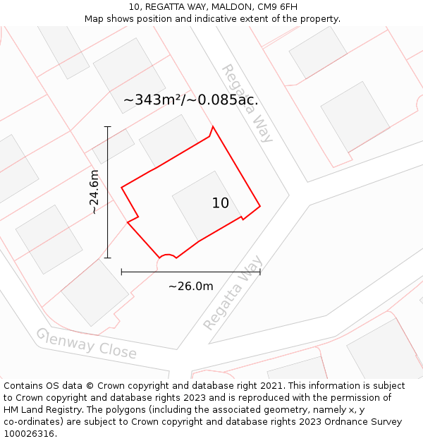 10, REGATTA WAY, MALDON, CM9 6FH: Plot and title map