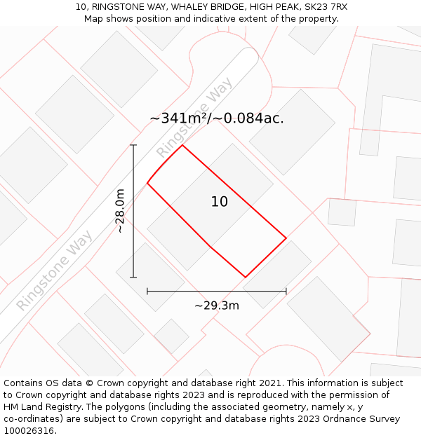 10, RINGSTONE WAY, WHALEY BRIDGE, HIGH PEAK, SK23 7RX: Plot and title map