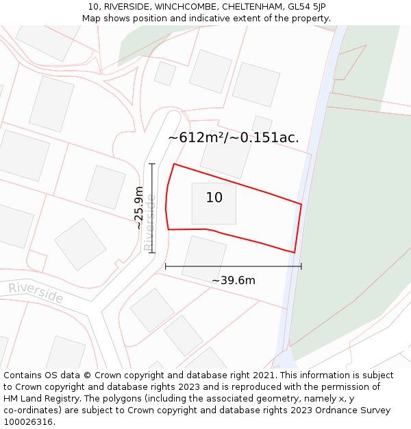 10, RIVERSIDE, WINCHCOMBE, CHELTENHAM, GL54 5JP: Plot and title map