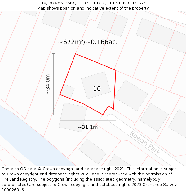 10, ROWAN PARK, CHRISTLETON, CHESTER, CH3 7AZ: Plot and title map