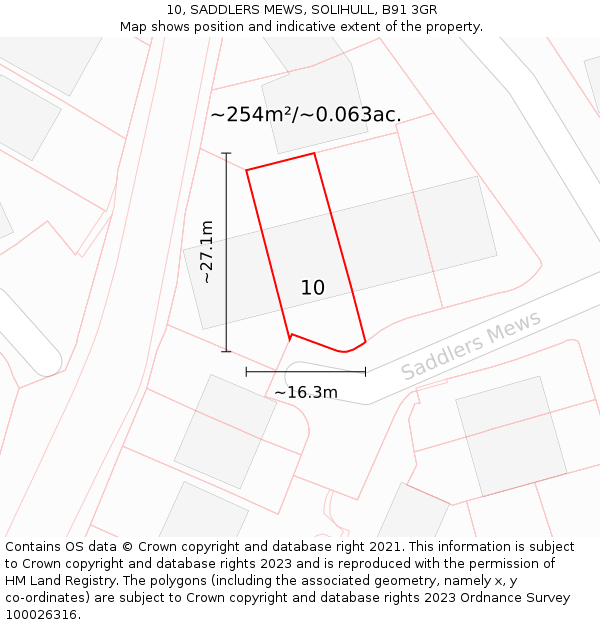 10, SADDLERS MEWS, SOLIHULL, B91 3GR: Plot and title map