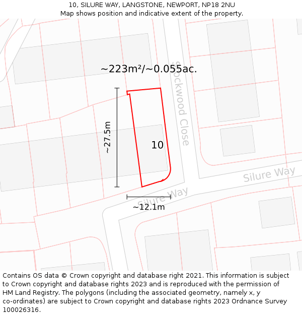10, SILURE WAY, LANGSTONE, NEWPORT, NP18 2NU: Plot and title map