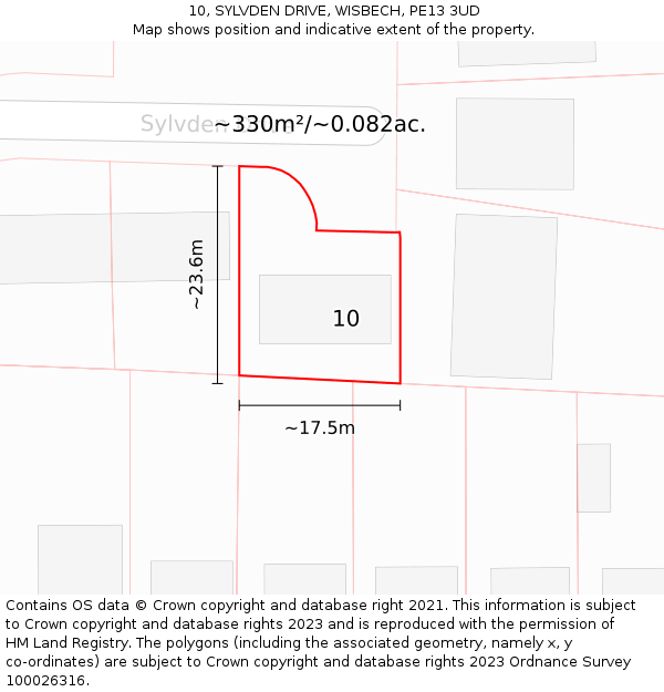 10, SYLVDEN DRIVE, WISBECH, PE13 3UD: Plot and title map