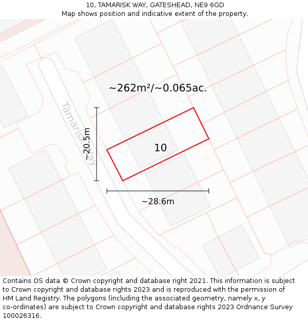 10, TAMARISK WAY, GATESHEAD, NE9 6GD: Plot and title map