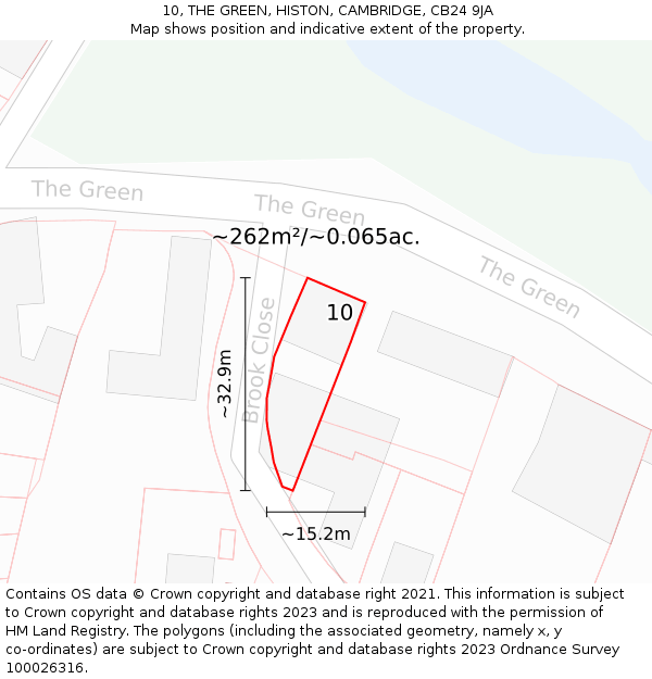 10, THE GREEN, HISTON, CAMBRIDGE, CB24 9JA: Plot and title map