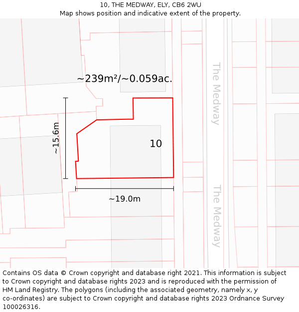 10, THE MEDWAY, ELY, CB6 2WU: Plot and title map
