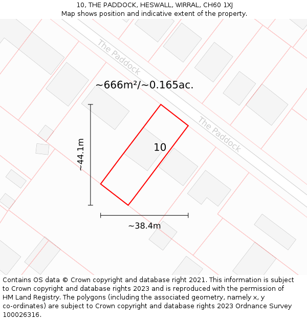 10, THE PADDOCK, HESWALL, WIRRAL, CH60 1XJ: Plot and title map