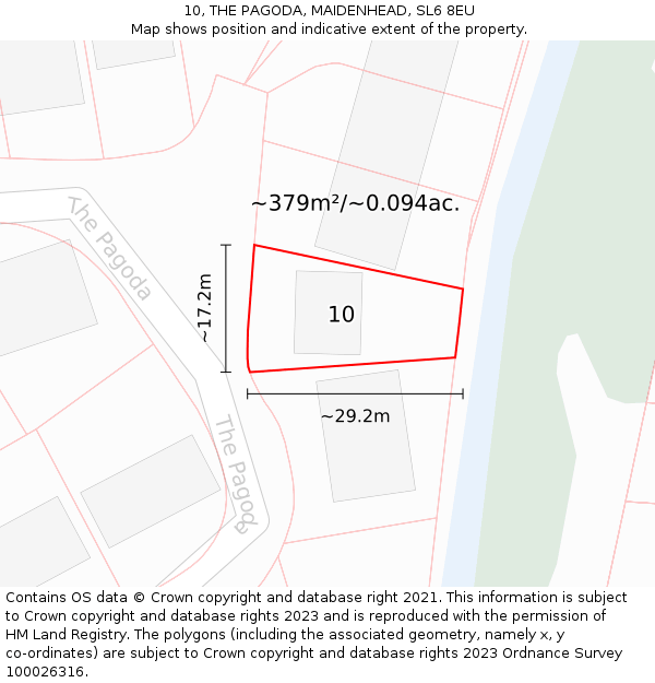 10, THE PAGODA, MAIDENHEAD, SL6 8EU: Plot and title map
