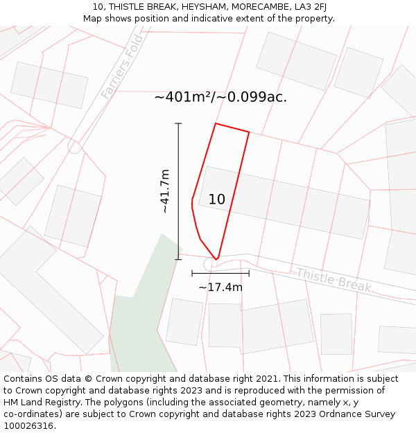 10, THISTLE BREAK, HEYSHAM, MORECAMBE, LA3 2FJ: Plot and title map