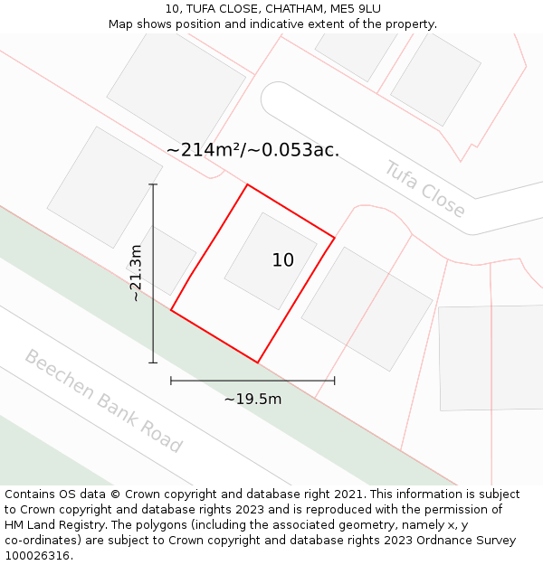 10, TUFA CLOSE, CHATHAM, ME5 9LU: Plot and title map