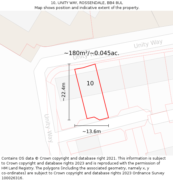 10, UNITY WAY, ROSSENDALE, BB4 8UL: Plot and title map