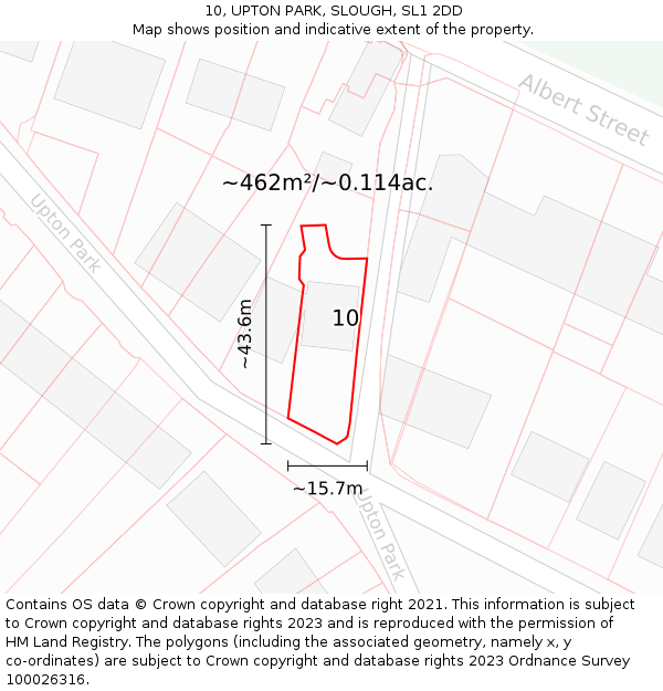 10, UPTON PARK, SLOUGH, SL1 2DD: Plot and title map