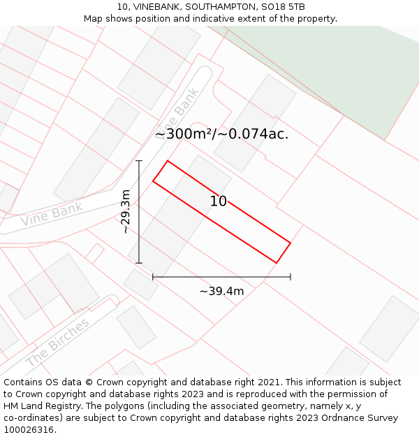 10, VINEBANK, SOUTHAMPTON, SO18 5TB: Plot and title map