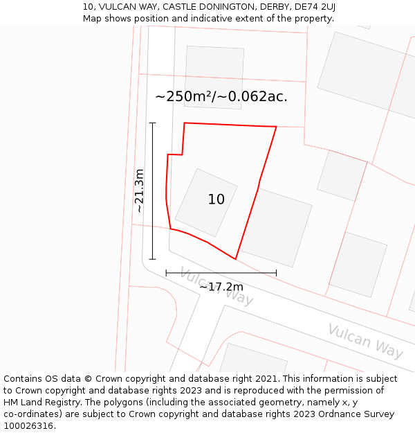 10, VULCAN WAY, CASTLE DONINGTON, DERBY, DE74 2UJ: Plot and title map