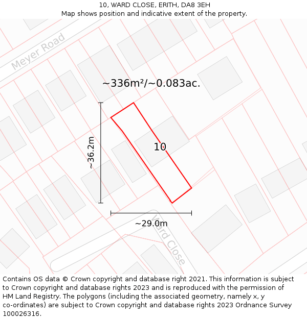 10, WARD CLOSE, ERITH, DA8 3EH: Plot and title map