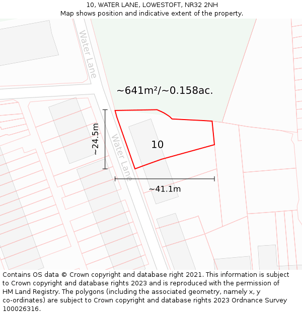 10, WATER LANE, LOWESTOFT, NR32 2NH: Plot and title map