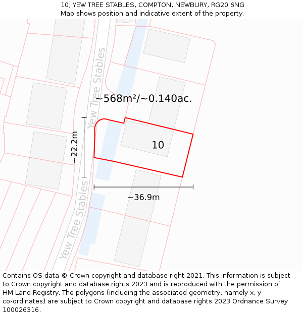 10, YEW TREE STABLES, COMPTON, NEWBURY, RG20 6NG: Plot and title map