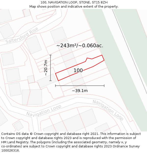 100, NAVIGATION LOOP, STONE, ST15 8ZH: Plot and title map