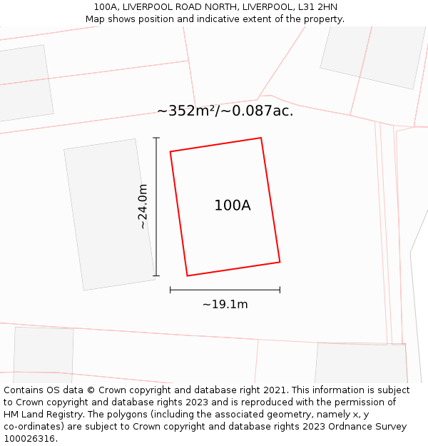 100A, LIVERPOOL ROAD NORTH, LIVERPOOL, L31 2HN: Plot and title map