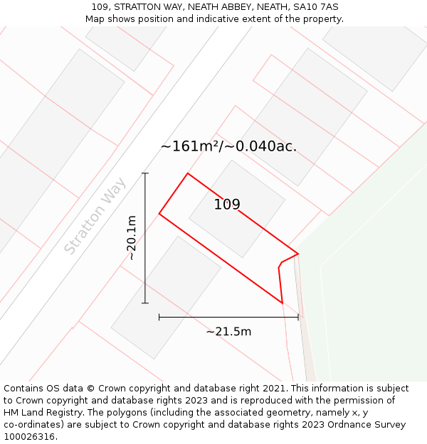 109, STRATTON WAY, NEATH ABBEY, NEATH, SA10 7AS: Plot and title map