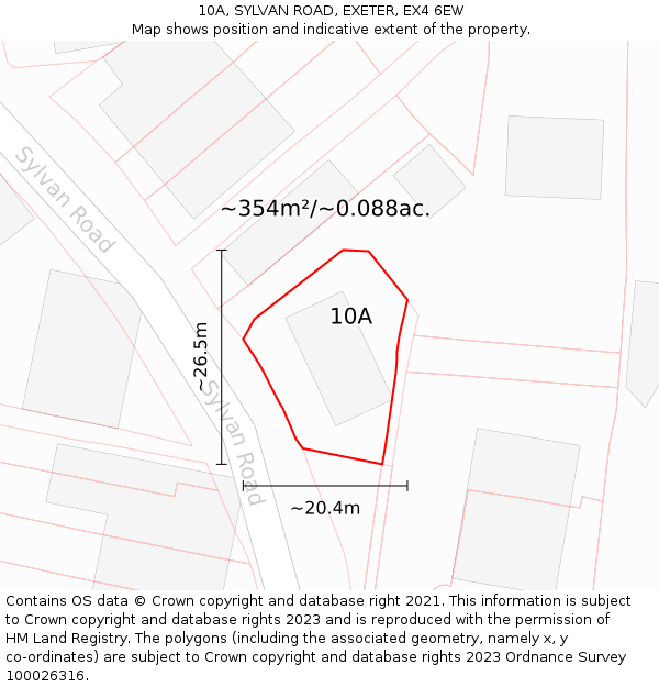 10A, SYLVAN ROAD, EXETER, EX4 6EW: Plot and title map