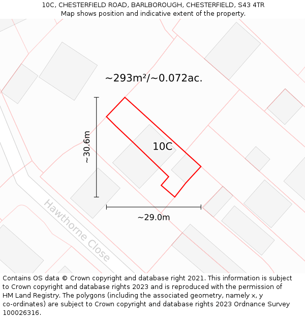 10C, CHESTERFIELD ROAD, BARLBOROUGH, CHESTERFIELD, S43 4TR: Plot and title map