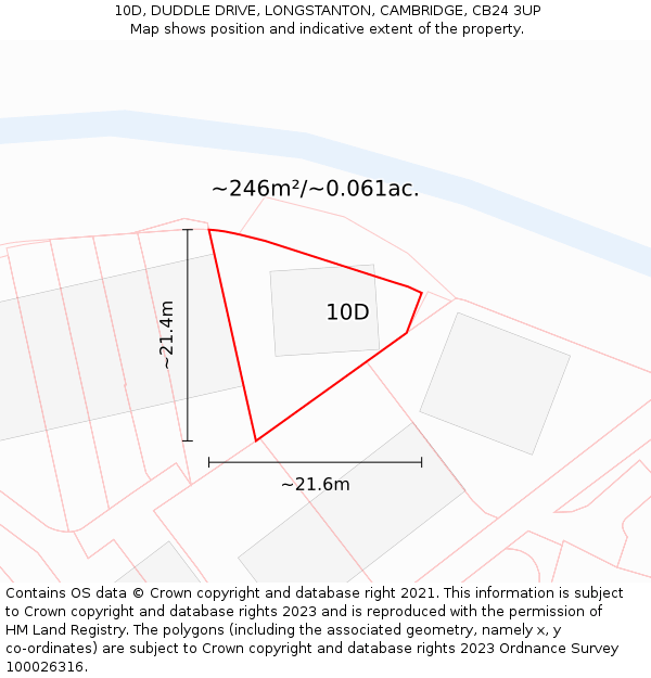 10D, DUDDLE DRIVE, LONGSTANTON, CAMBRIDGE, CB24 3UP: Plot and title map