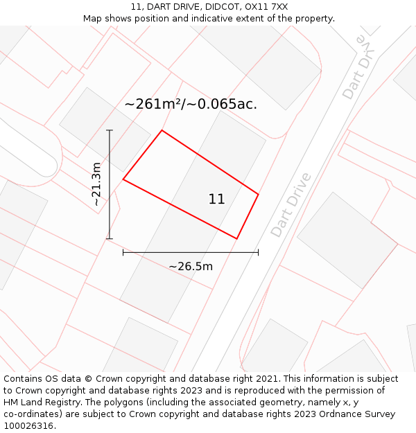11, DART DRIVE, DIDCOT, OX11 7XX: Plot and title map