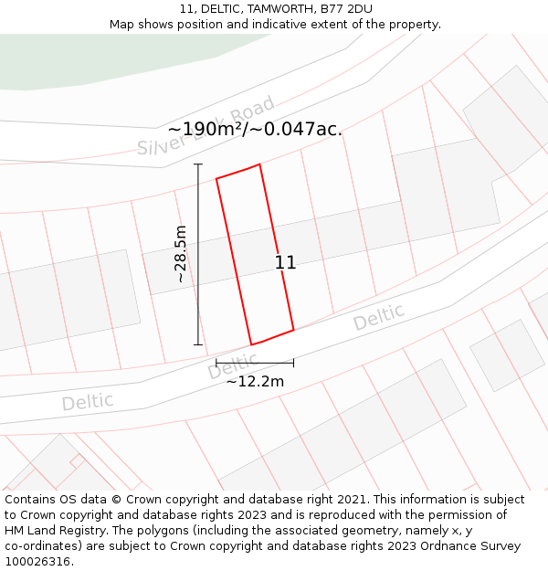 11, DELTIC, TAMWORTH, B77 2DU: Plot and title map